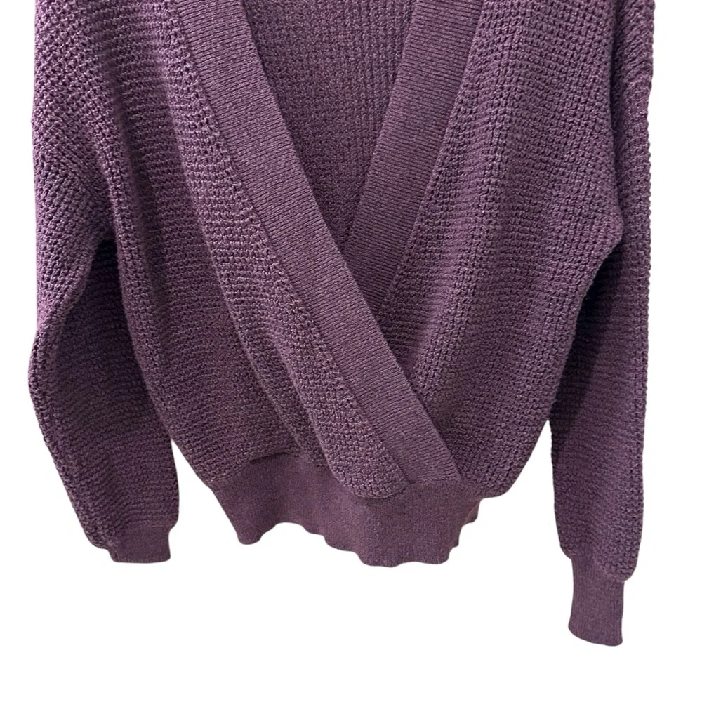 ASTR The Label Stephanie V Neck Wrap sweater in Burgundy Medium - Picture 7 of 11